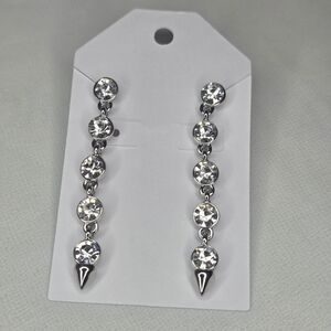 White House Black Market Silver Crystal Earrings